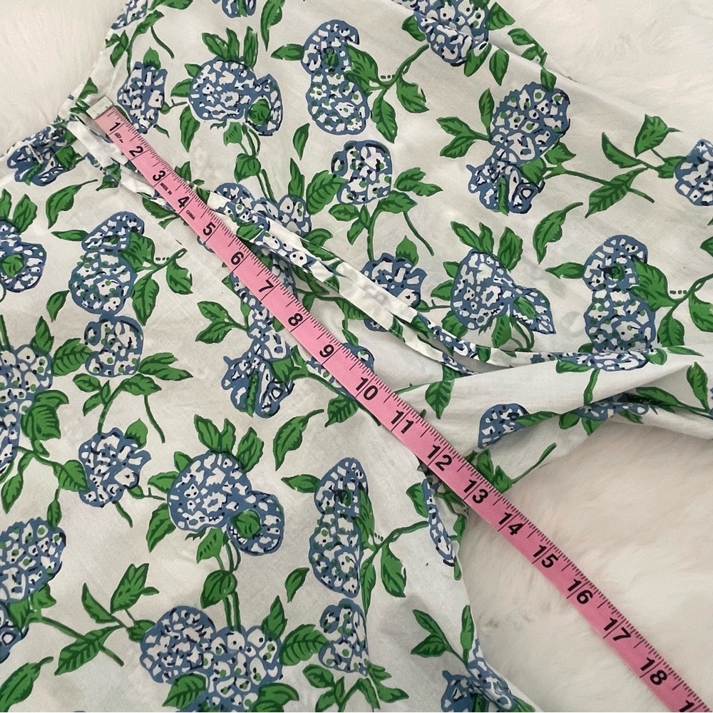 Heidi Carey Blue & White Hydrangea Cotton Poplin Scalloped Pajamas - Picture 8 of 16